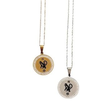 MAYMUN TAŞLI ÇELİK KOLYE