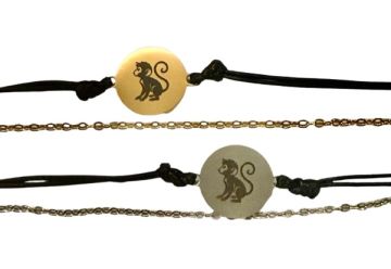 MAYMUN İPLİ VE ZİNCİRLİ  BİLEKLİK (Çift Taraflı)