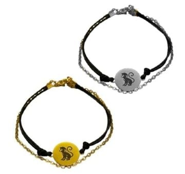 MAYMUN İPLİ VE ZİNCİRLİ  BİLEKLİK (Çift Taraflı)