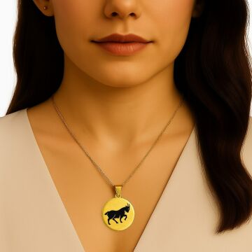 KEÇİ ÇELİK KOLYE ÇİFT TARAFLI (2 CM)