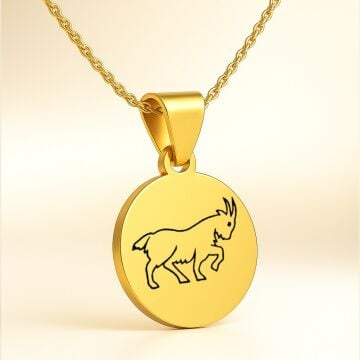 KEÇİ ÇELİK KOLYE ÇİFT TARAFLI (2 CM)