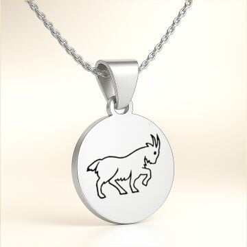 KEÇİ ÇELİK KOLYE ÇİFT TARAFLI (2 CM)