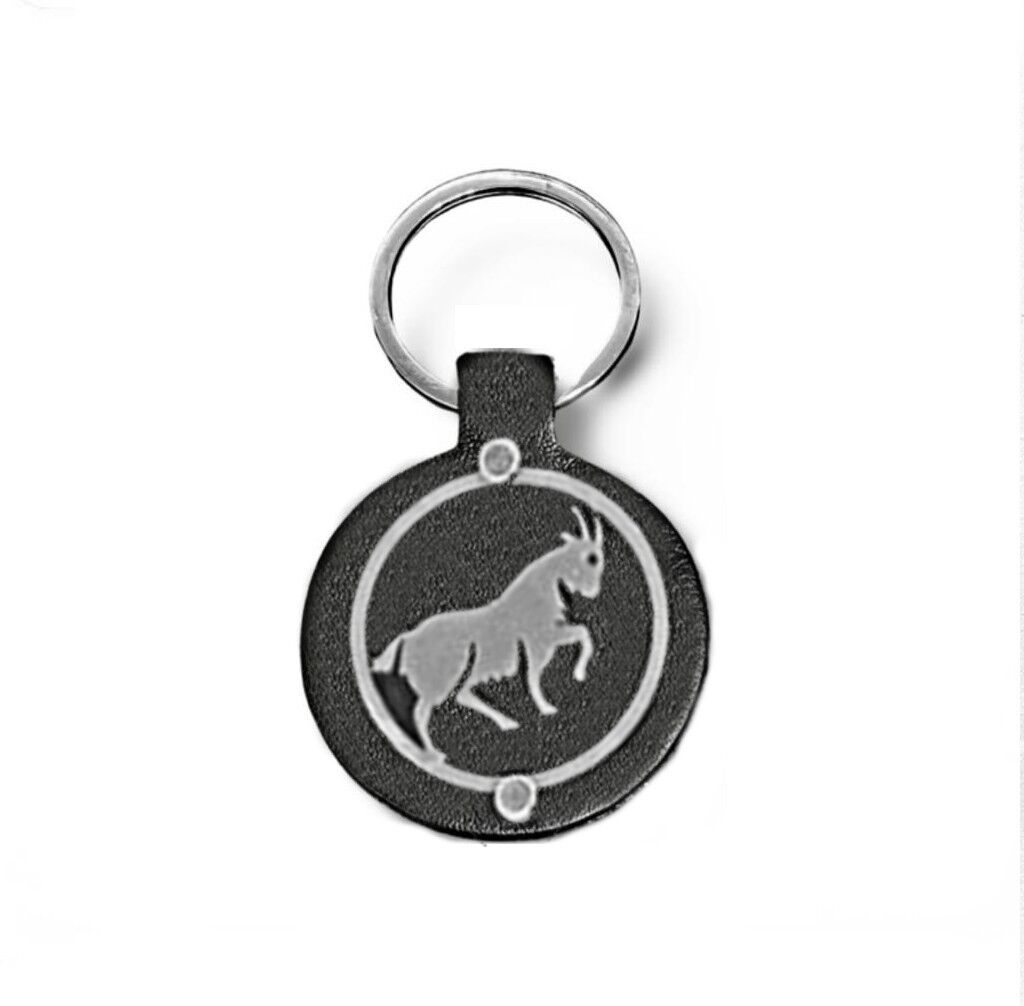 METAL KEÇİ FİGURLU DERİ ANAHTARLIK