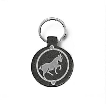 METAL KEÇİ FİGURLU DERİ ANAHTARLIK