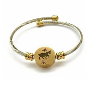 KEÇİ FİGÜRLÜ ÇELİK BİLEZİK