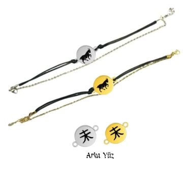 KEÇİ İPLİ VE ZİNCİRLİ  BİLEKLİK (Çift Taraflı)