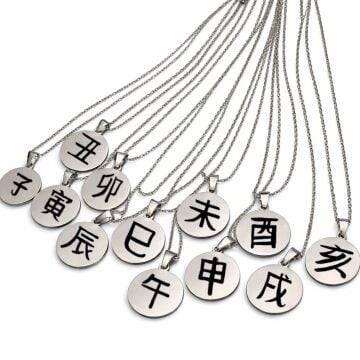 12 BURÇ ÇİFT TARAFLI ÇELİK KOLYE ( 2cm Çap)