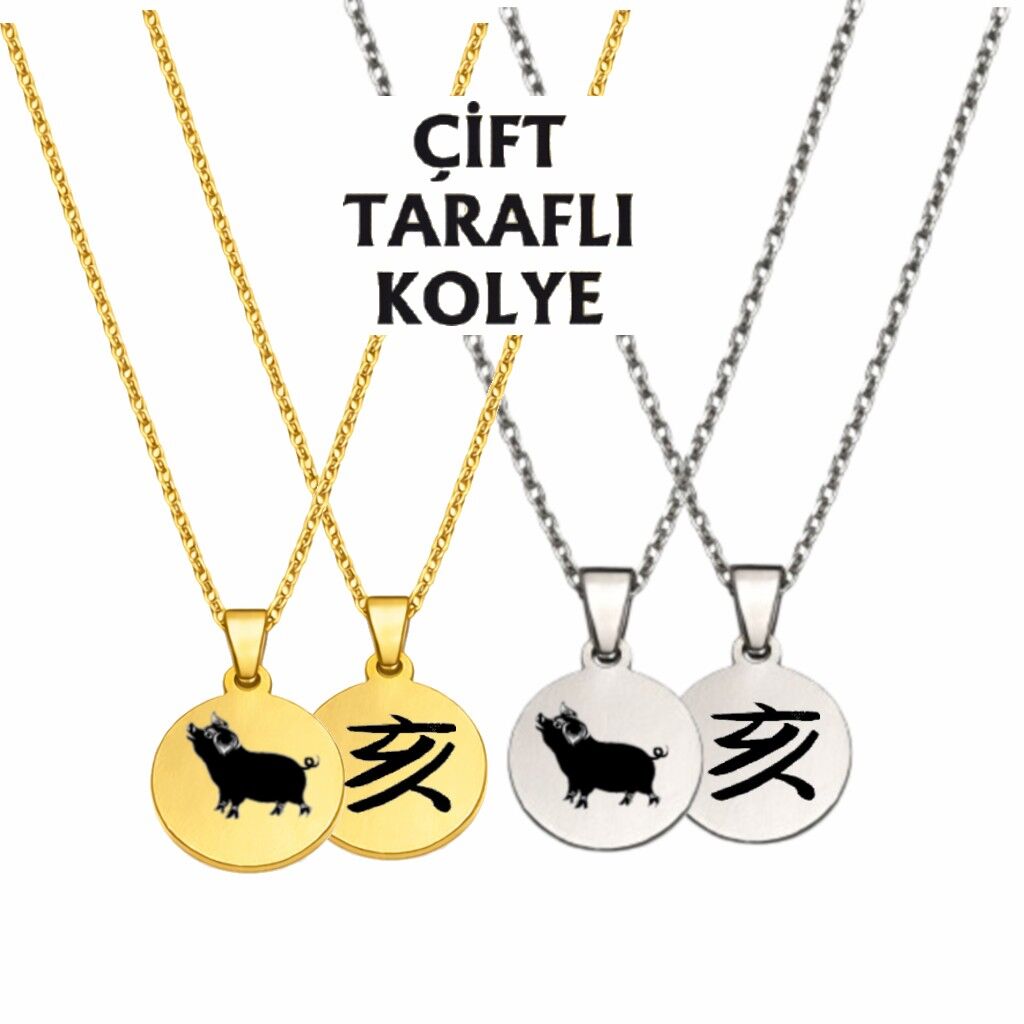DOMUZ BURCU ÇELİK KOLYE ( 2cm Çap)