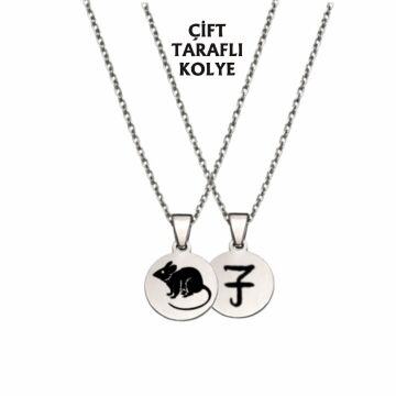 FARE BURCU ÇELİK KOLYE ( 2cm Çap) GÜMÜŞ RENGİ