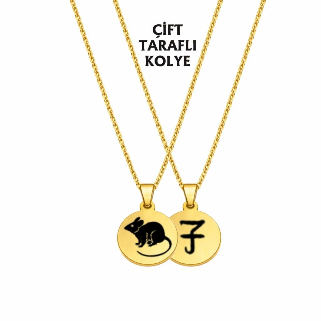 FARE BURCU ÇELİK KOLYE ( 2cm Çap) GOLD RENK