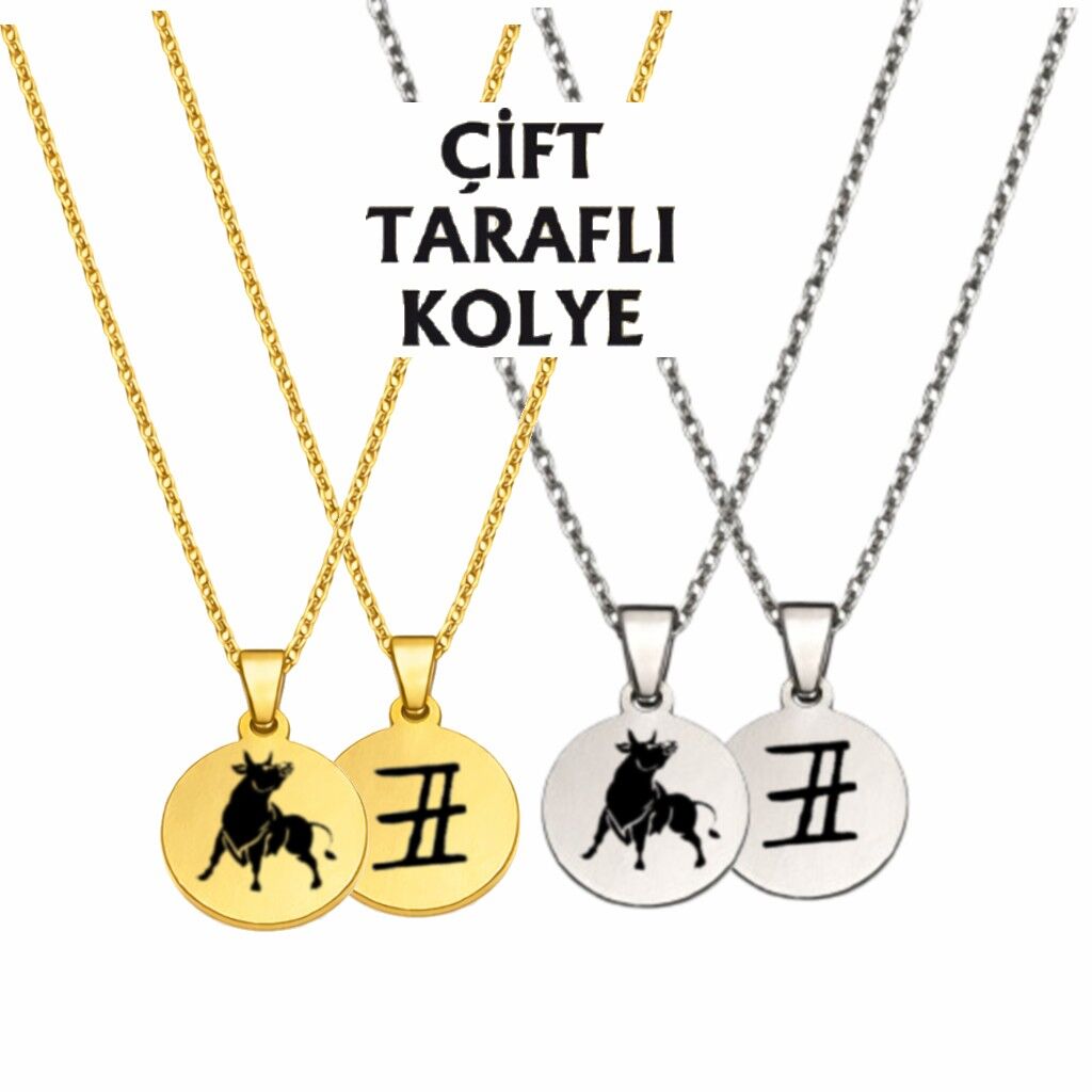 ÖKÜZ BURCU ÇELİK KOLYE ( 2cm Çap)