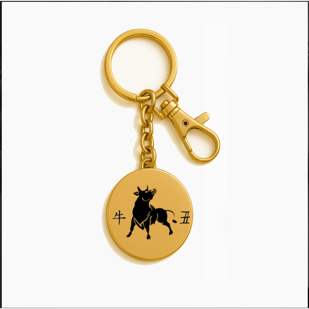 12 BURÇ ÇELİK ANAHTARLIK GOLD RENK - ÖKÜZ