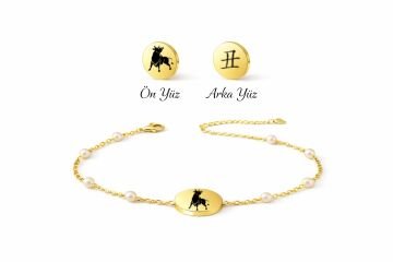 ÖKÜZ ÇİFT TARAFLI İNCİLİ BİLEKLİK