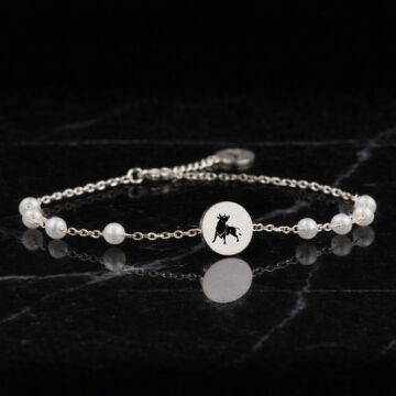 ÖKÜZ ÇİFT TARAFLI İNCİLİ BİLEKLİK