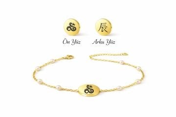 EJDERHA ÇİFT TARAFLI İNCİLİ BİLEKLİK