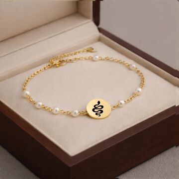 YILAN ÇİFT TARAFLI İNCİLİ BİLEKLİK