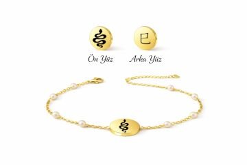 YILAN ÇİFT TARAFLI İNCİLİ BİLEKLİK