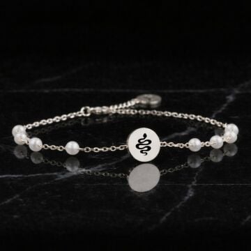 YILAN ÇİFT TARAFLI İNCİLİ BİLEKLİK