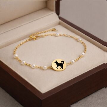 KÖPEK ÇİFT TARAFLI İNCİLİ BİLEKLİK