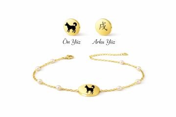 KÖPEK ÇİFT TARAFLI İNCİLİ BİLEKLİK