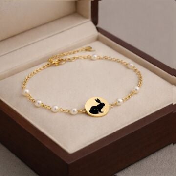 TAVŞAN ÇİFT TARAFLI İNCİLİ BİLEKLİK