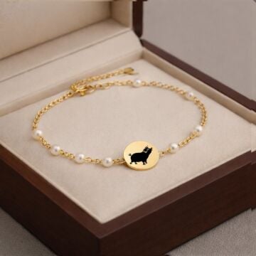 DOMUZ ÇİFT TARAFLI İNCİLİ BİLEKLİK