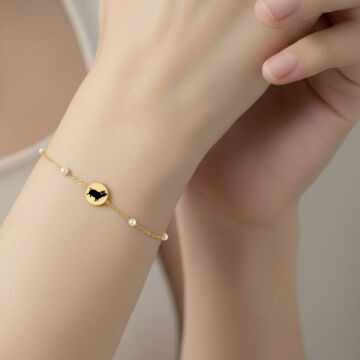 DOMUZ ÇİFT TARAFLI İNCİLİ BİLEKLİK