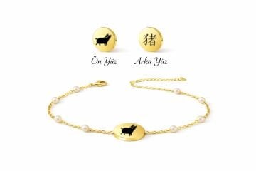 DOMUZ ÇİFT TARAFLI İNCİLİ BİLEKLİK