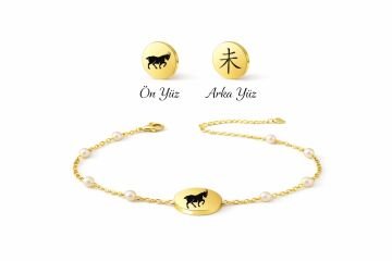 KEÇİ ÇİFT TARAFLI İNCİLİ BİLEKLİK