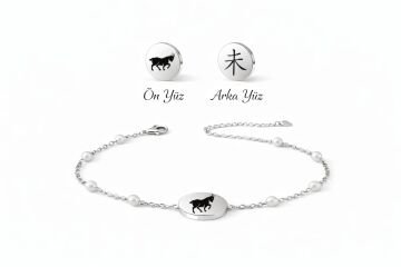 KEÇİ ÇİFT TARAFLI İNCİLİ BİLEKLİK