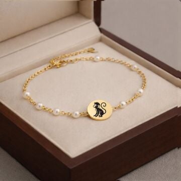 MAYMUN ÇİFT TARAFLI İNCİLİ BİLEKLİK