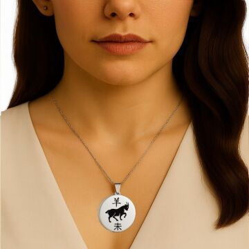 KEÇİ ÇELİK KOLYE (3 CM)