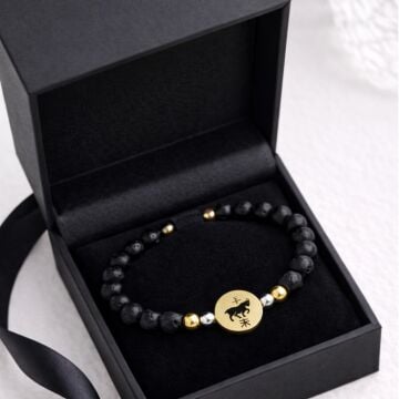 KEÇİ FİGÜRLÜ DOĞALTAŞ BİLEKLİK (Aytaşı-D.Kuvars-Lava Taşı-Oniks)